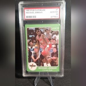 Graded 1985 Star Michael Jordan RC #7 Gatorade Green Basketball Card -RP